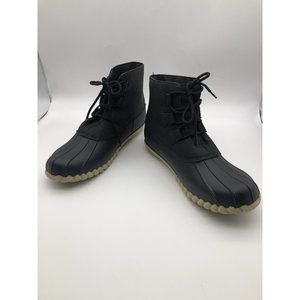 DKSUKO Women's Duck Boots Saltwater Rubber Rain Boots Sz 11 Black